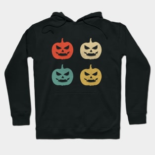 Halloween Vintage Pumpkins Scary Face Retro - Cute Pumpkin Face Horror to halloween party Hoodie